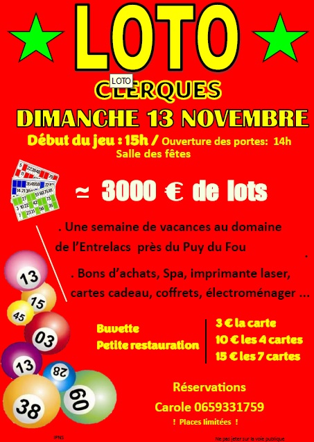 Notre 1er LOTO - Bienvenue à Clerques